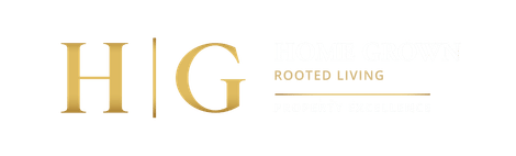 Home Grown Rooted Living White Logo